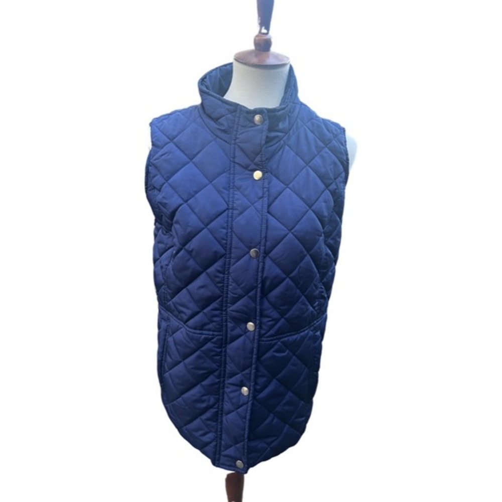 Kim Roger Quilted Navy Blue Women's zip Vest